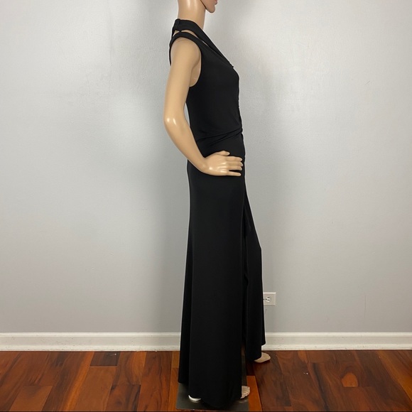 NEW TOPSHOP BLACK ONE-SHOULDER MAXI DRESS - Picture 5 of 8